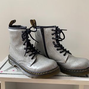 Silver doc Martin boots